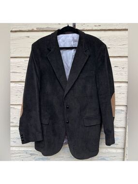 Vintage Trophy Club Fall Sports Coat Suede Patches Corduroy Blazer Jacket 44L